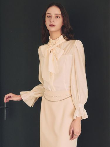 Riley / Neck Frill Tie Blouse - S BLANC - Modalova