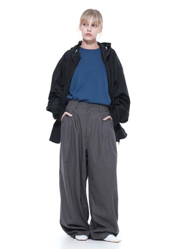 Linen Two-tuck Wide Pants - Gray - Chance’s noi for Women - Modalova