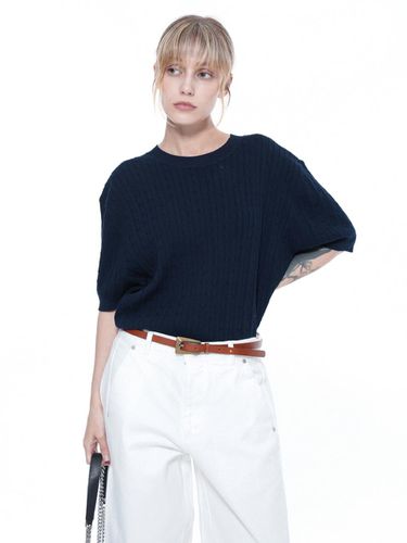 Linen Cable Round Half Knit - Navy - Chance’s noi for Women - Modalova