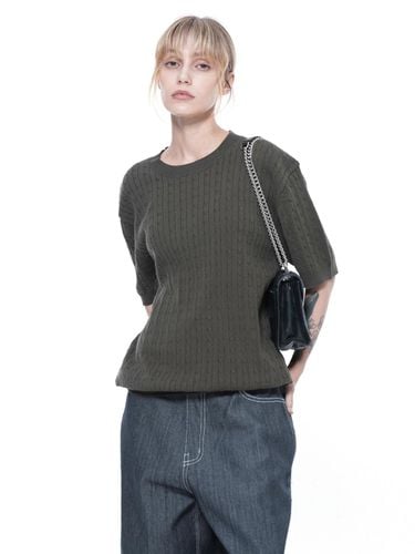 Linen Cable Round Half Knit - Khaki - Chance’s noi for Women - Modalova