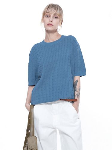 Linen Cable Round Half Knit - Sky - Chance’s noi for Women - Modalova