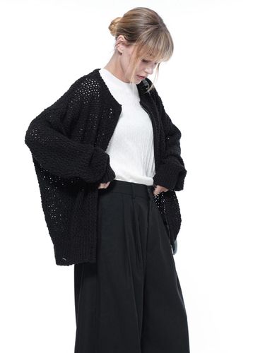 Punching Knit Zip-Up Cardigan - Black - Chance’s noi for Women - Modalova