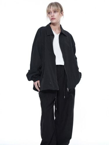 Searsucker Collar Windbreaker Jumper - Black - Chance’s noi for Women - Modalova