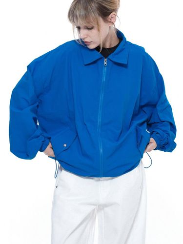 Searsucker Collar Windbreaker Jumper - Blue - Chance’s noi for Women - Modalova