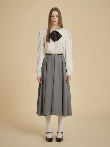 PLEATED WOOL LONG SKIRT - GRAY - JOHNNY HATES JAZZ - Modalova