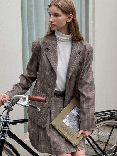 Set] Glen Check Single Jacket + Glen Check Pleats - JOORTI - Modalova