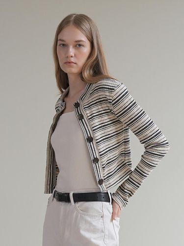 RIBBED STRIPE CARDIGAN / 2COLOR - PAUL&ALICE - Modalova