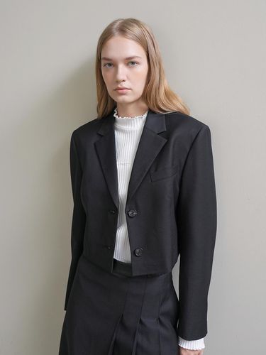 WOOL CROP JACKET / BLACK - PAUL&ALICE - Modalova