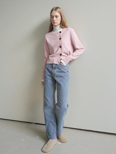 Asymmetrical KNIT CARDIGAN / PINK - PAUL&ALICE - Modalova