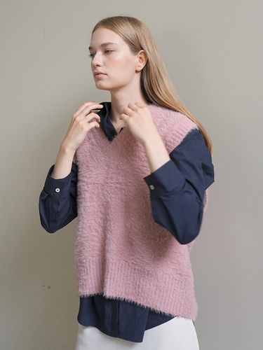 FURRY KNIT VEST / PINK - PAUL&ALICE - Modalova