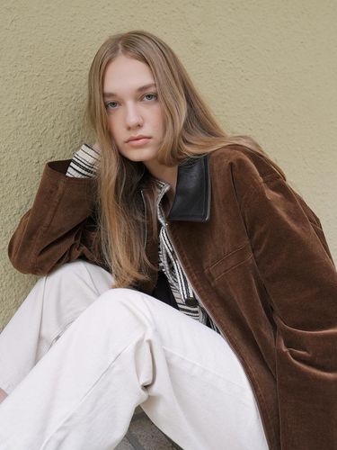 CORDUROY ZIP-UP JACKET / BROWN - PAUL&ALICE - Modalova