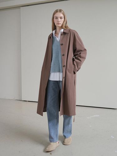 HIDDEN BUTTON TRENCH COAT / BROWN - PAUL&ALICE - Modalova