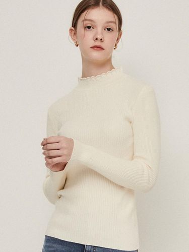 Frill neck ribbed slim fit pullover knitwear - JJ JIGOTT - Modalova