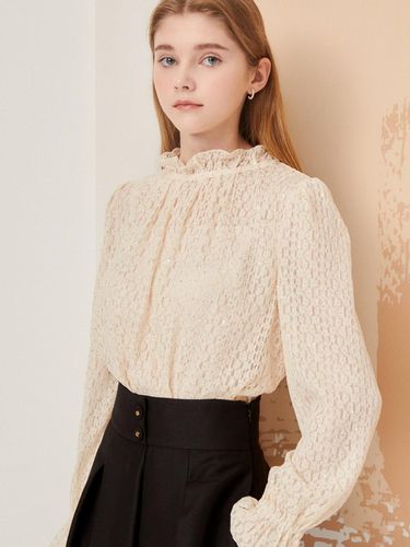 High-Neck Spangle Lace Blouse - JJ JIGOTT - Modalova