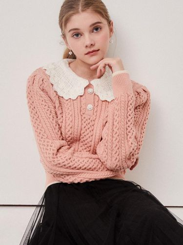 Lace Collar Wool Pullover Knitwear - JJ JIGOTT - Modalova