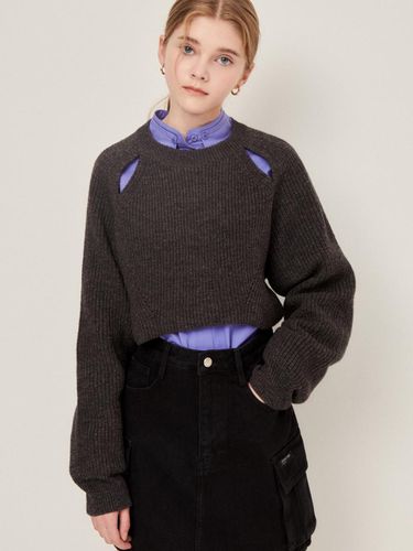 Cut-out wool cropped pullover knitwear - JJ JIGOTT - Modalova