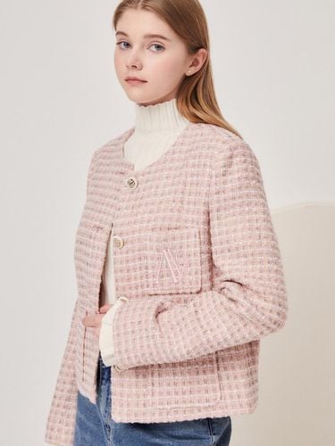 Round Neck Metal Tweed Jacket - JJ JIGOTT - Modalova