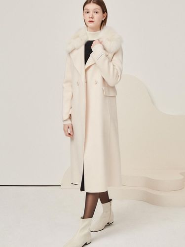 Fur double breasted wool coat - JJ JIGOTT - Modalova