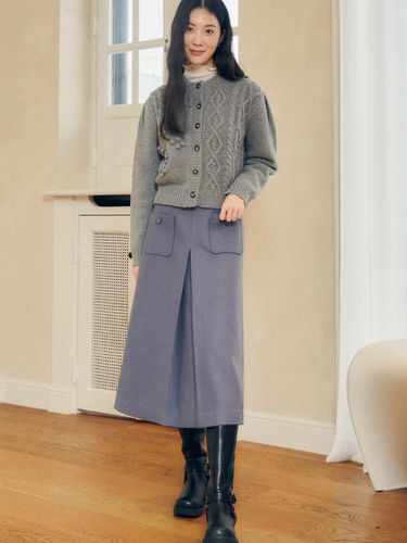 Tuck A-line Patch Pocket Wool Skirt - JJ JIGOTT - Modalova