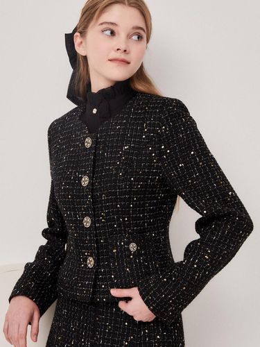 Neck Coloring Cropped Tweed Jacket - JJ JIGOTT - Modalova