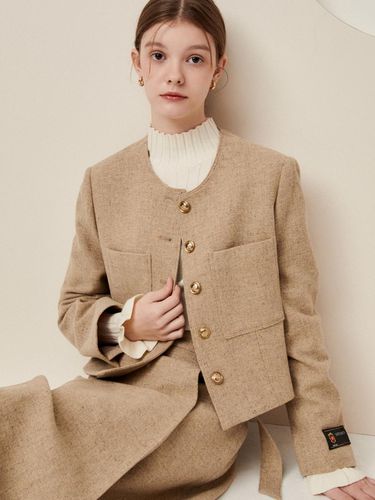 Wool patch pocket cropped jacket - JJ JIGOTT - Modalova