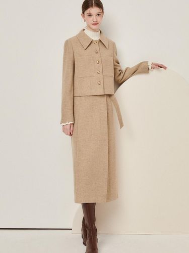 Belted wool flared skirt - JJ JIGOTT - Modalova