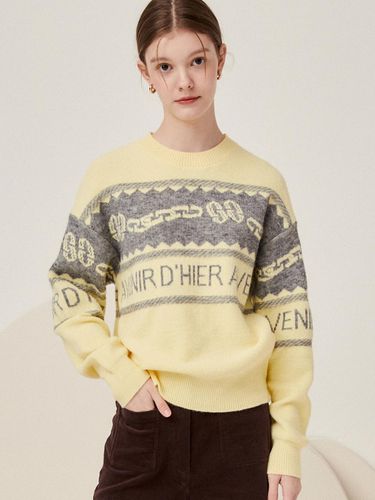 Pattern Block Lettering Pullover Knitwear - JJ JIGOTT - Modalova