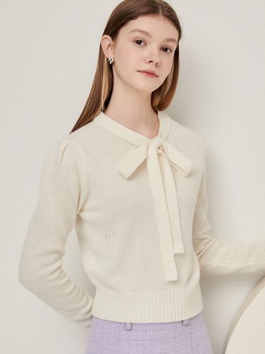 Tie neck wool cashmere pullover knitwear - JJ JIGOTT - Modalova