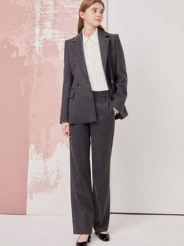 Straight Silhouette Long Wool Pants - JJ JIGOTT - Modalova