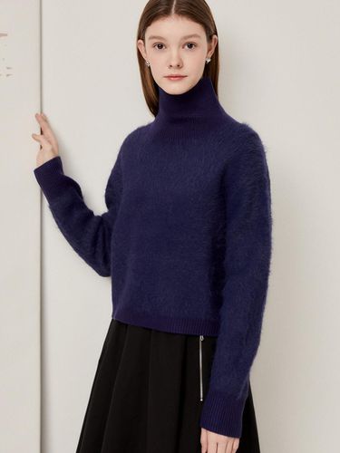 High-neck fur textured pullover knitwear - JJ JIGOTT - Modalova