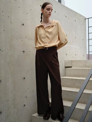 Belted pintuck wide pants JWSLLI0200 - LINE STUDIO ONE - Modalova