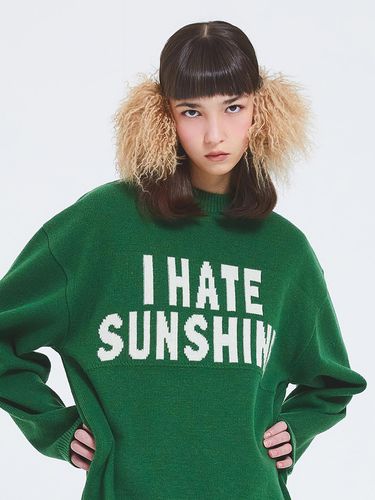 OVERSIZED LETTERING KNITWEAR_GREEN - CRANK - Modalova