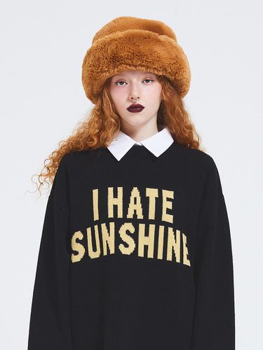 OVERSIZED LETTERING KNITWEAR_BLACK - CRANK - Modalova