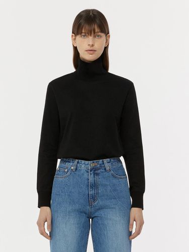 TURTLENECK SWEAT T-SHIRT_BLACK - LADYVOLUME - Modalova