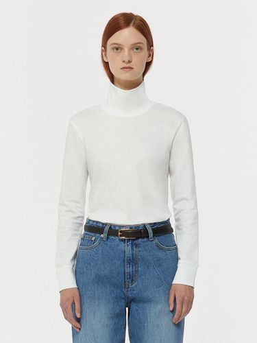 TURTLENECK SWEAT T-SHIRT_WHITE - LADYVOLUME - Modalova