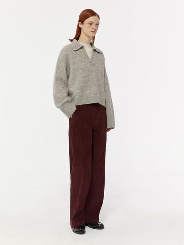 CORDUROY TAPERED PANTS_DARK RED - LADYVOLUME - Modalova