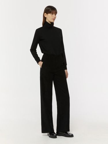 CORDUROY TAPERED PANTS_BLACK - LADYVOLUME - Modalova