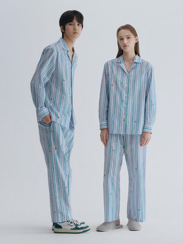 Stripe Pajama Pair Men's and Women's SET - GRAYDATION - Modalova