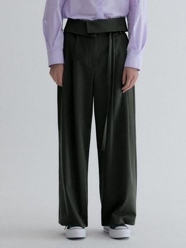 Fold Detail Double Pleated Wide Pants - GRAYDATION - Modalova