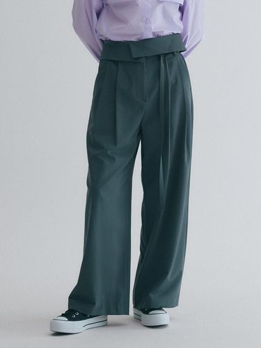 Fold Detail Double pleated Wide Pants - GRAYDATION - Modalova