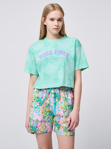 Good vibe Crop Crew Neck Short Sleeve T-shirt - GRAYDATION - Modalova