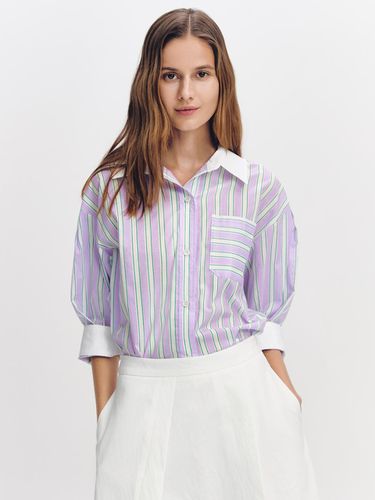 Volume Sleeve Stripe Shirt - GRAYDATION - Modalova