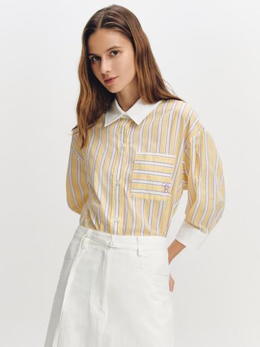 Volume Sleeve Stripe Shirt YELLOW - GRAYDATION - Modalova