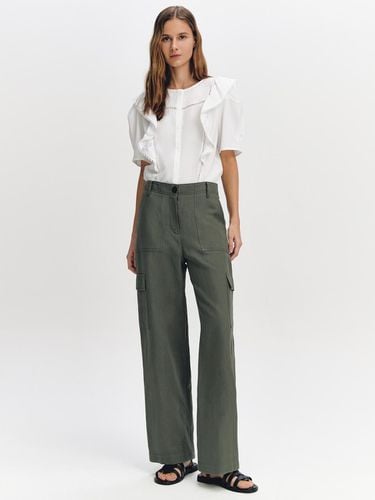 Linen Blended Puttig Cargo Pants - GRAYDATION - Modalova