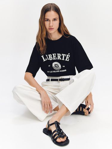 Liberte cropped crew neck short-sleeved t-shirt - GRAYDATION - Modalova