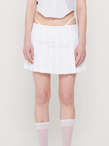 LETTERING PLEATS SKIRT PANTS_WHITE - CRANK - Modalova