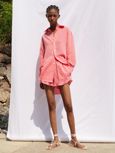 LINEN BEACH SHORTS_PINK - LADYVOLUME - Modalova