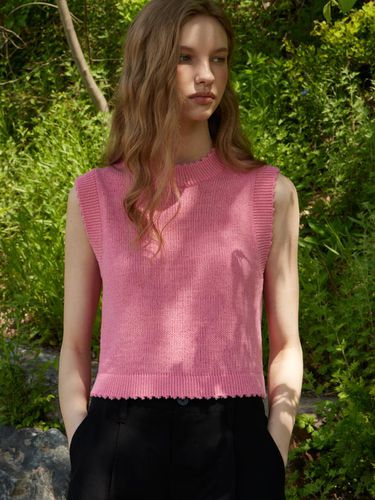 FRILL NECK KNITWEAR_PINK - LADYVOLUME - Modalova