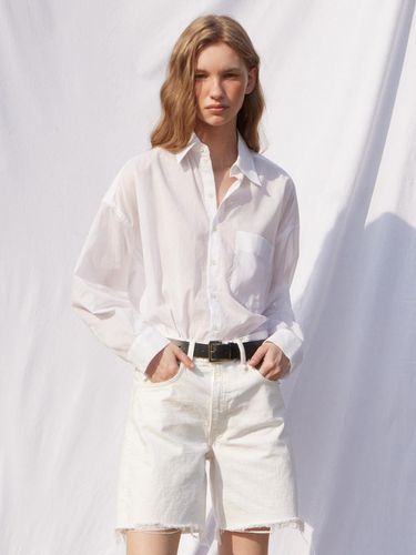 COTTON SEE-THROUGH SHIRT_WHITE - LADYVOLUME - Modalova