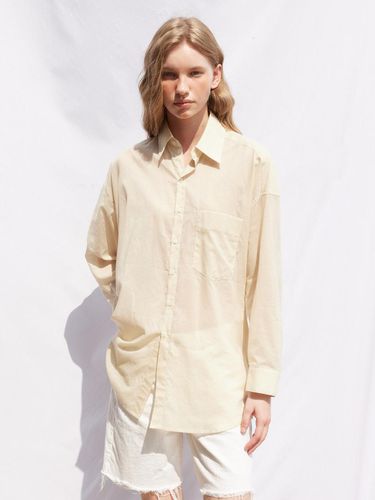 COTTON SEE-THROUGH SHIRT_LIGHT BEIGE - LADYVOLUME - Modalova